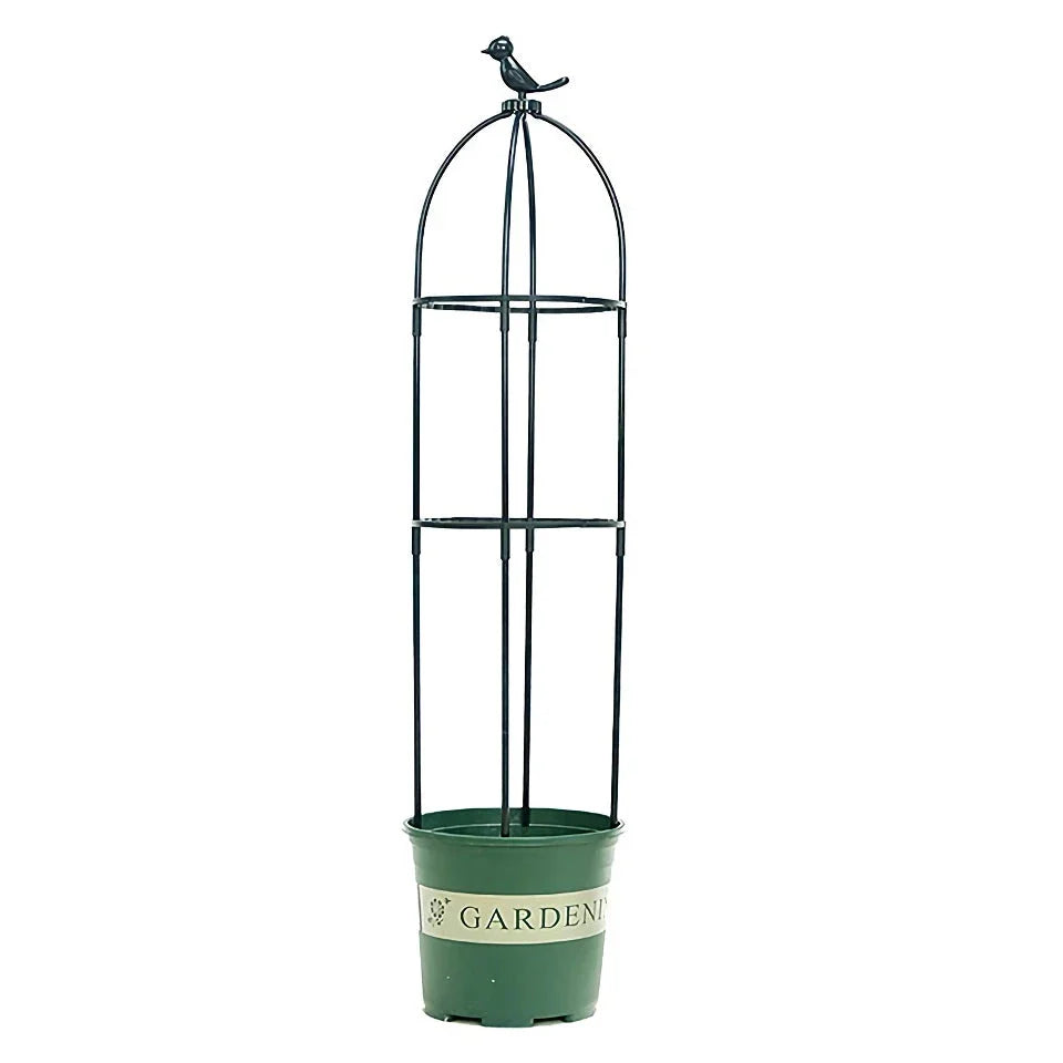 Adjustable 2/3-Tier Garden Trellis in white, designed to support climbing plants and flowers in a home garden