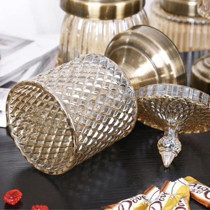 Elegant Nordic Crystal Glass Storage Pot with Sleek Scandinavian Design