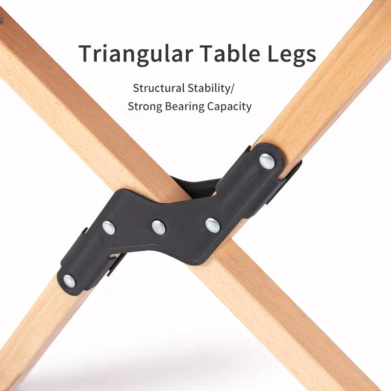 Trendha Outdoor Folding Egg Roll Table made of durable beechwood for camping, picnics, and outdoor use