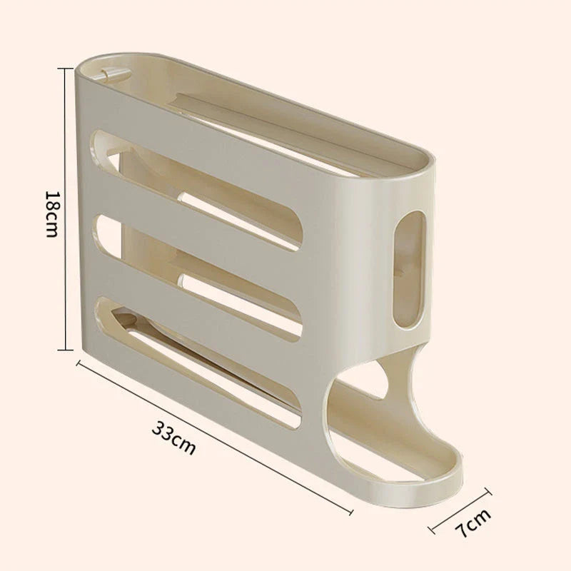Egg Holder Organizer with Sliding Rail Shelf for Refrigerator - Durable, Space-Saving Design Holds Up to 30 Eggs