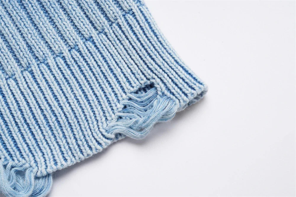 Classic ripped round neck jumper in a monochrome colour scheme, featuring a unique sunken stripe detail and a relaxed, comfortable fit.