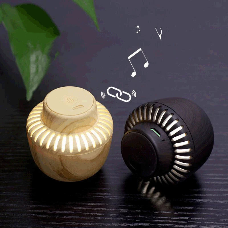 Compact wireless Bluetooth speaker with mushroom-inspired bionic design and night light function