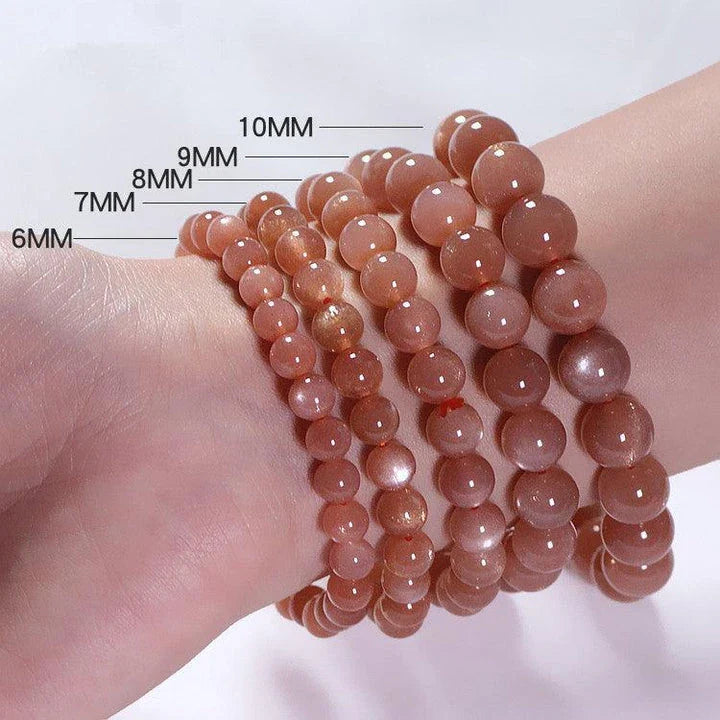 Elegant Natural Orange Moonstone Bracelet - Exquisite UK Accessory with Captivating Glow and Premium Crystal Design