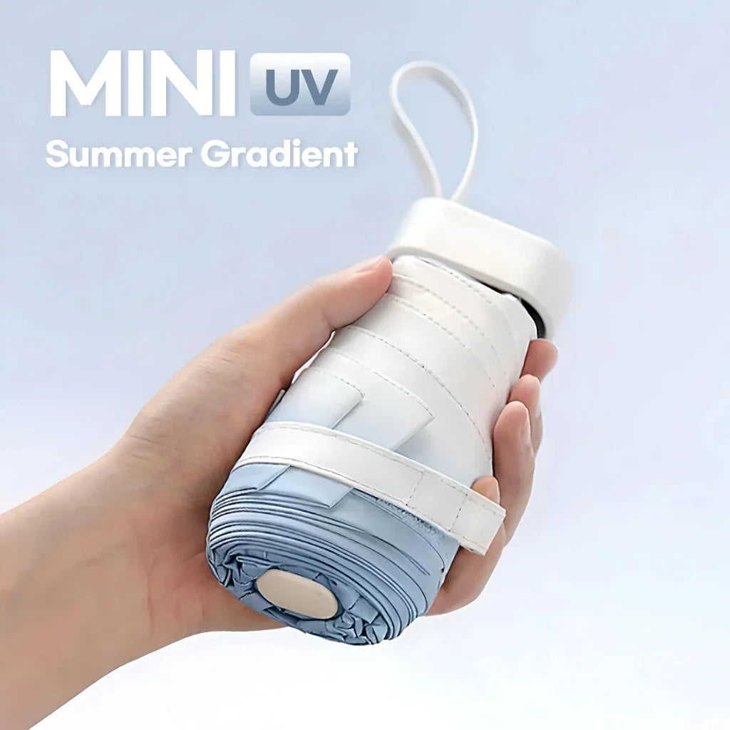 Compact and stylish mini sun umbrella with various colour options, providing UV protection and water resistance for everyday use in the UK
