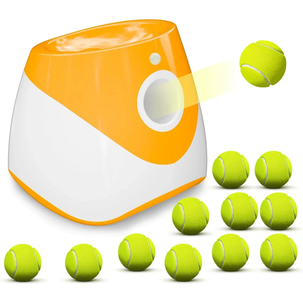 Compact Automatic Dog Tennis Ball Launcher in Turquoise Colour, Ideal for Interactive Fetch Games with Dogs