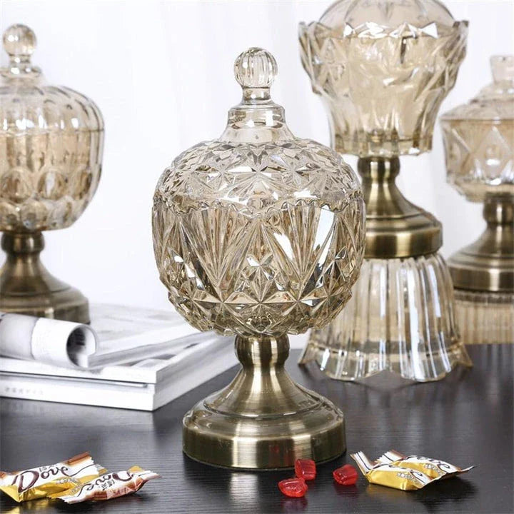Elegant Nordic Crystal Glass Storage Pot with Sleek Scandinavian Design