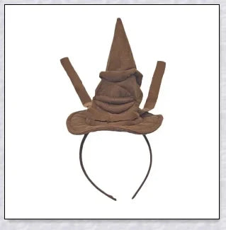 Sortband Halloween Witch Hat Headband in red, green, and brown colours with a unique, handcrafted design