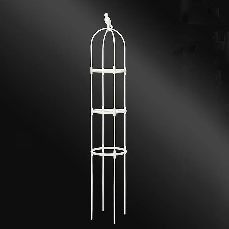 Adjustable 2/3-Tier Garden Trellis in white, designed to support climbing plants and flowers in a home garden