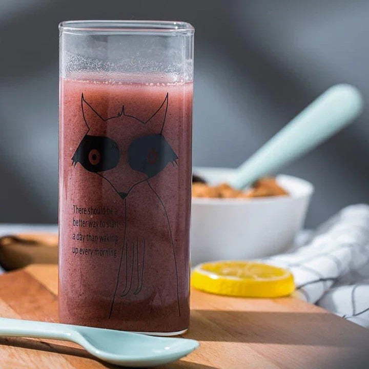 Charming glass drinking glasses with playful animal designs, including a pig, ideal for adding a touch of whimsy to UK homes