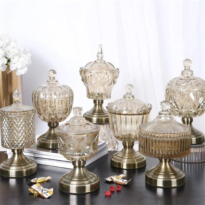 Elegant Nordic Crystal Glass Storage Pot with Sleek Scandinavian Design