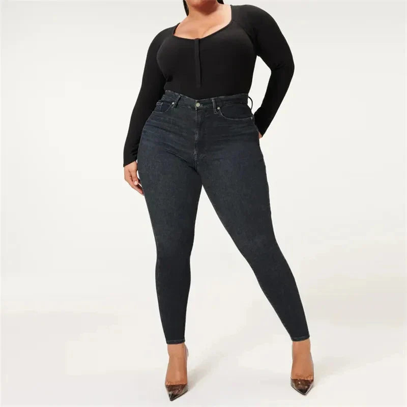Classic Cropped Women's Denim Jeans in Black, Light Blue, and Dark Blue colours