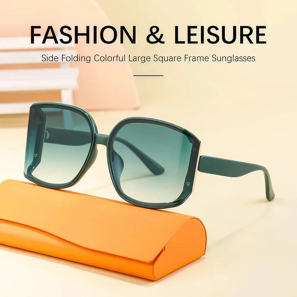 Chic and oversized square sunglasses with gradient lenses, providing UV protection and a stylish look for women