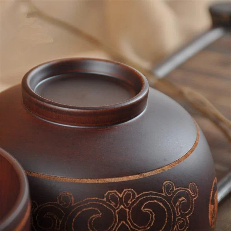 Elegant Mongolian-style wooden serving bowl with a smooth, natural grain and subtly curved silhouette