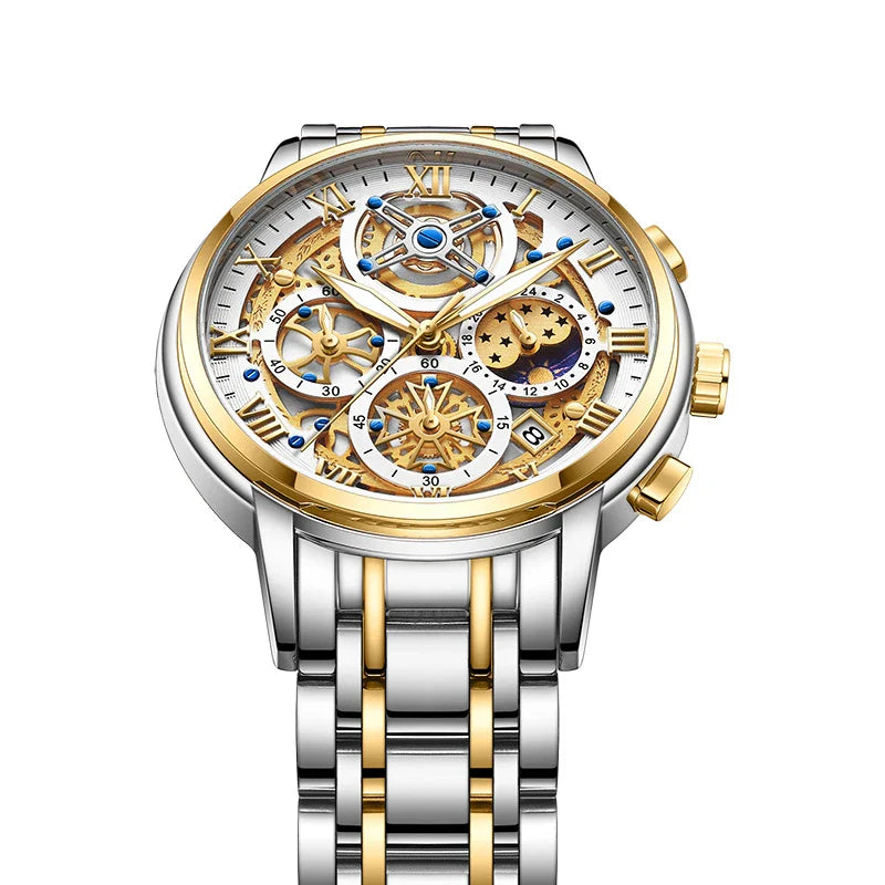 Classic Quartz Multifunction Men's Watch with versatile features and durable stainless steel construction