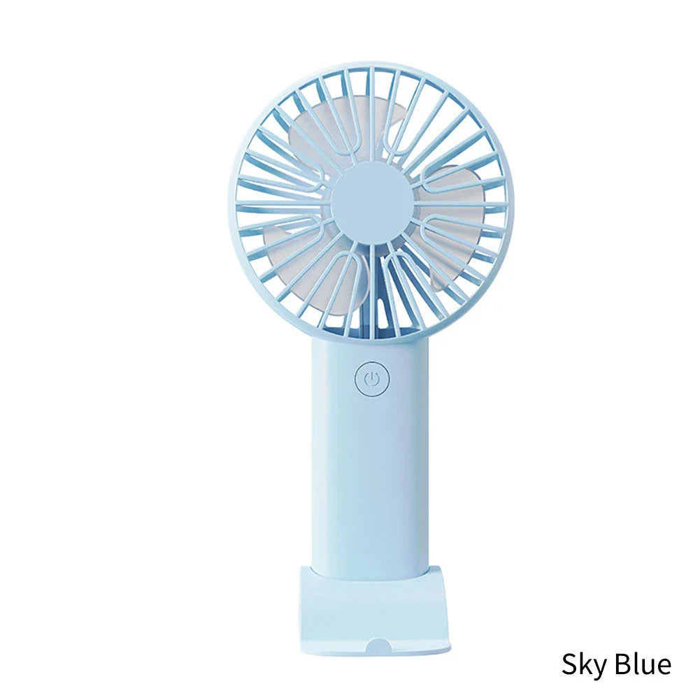 Mini Portable Handheld USB Rechargeable Fan with adjustable wind speeds and long-lasting battery for cooling comfort on the go