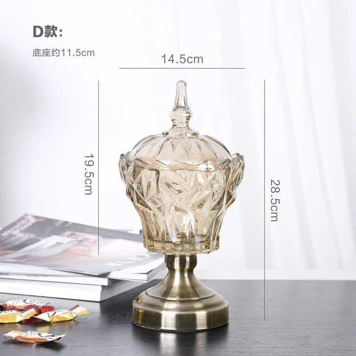 Elegant Nordic Crystal Glass Storage Pot with Sleek Scandinavian Design