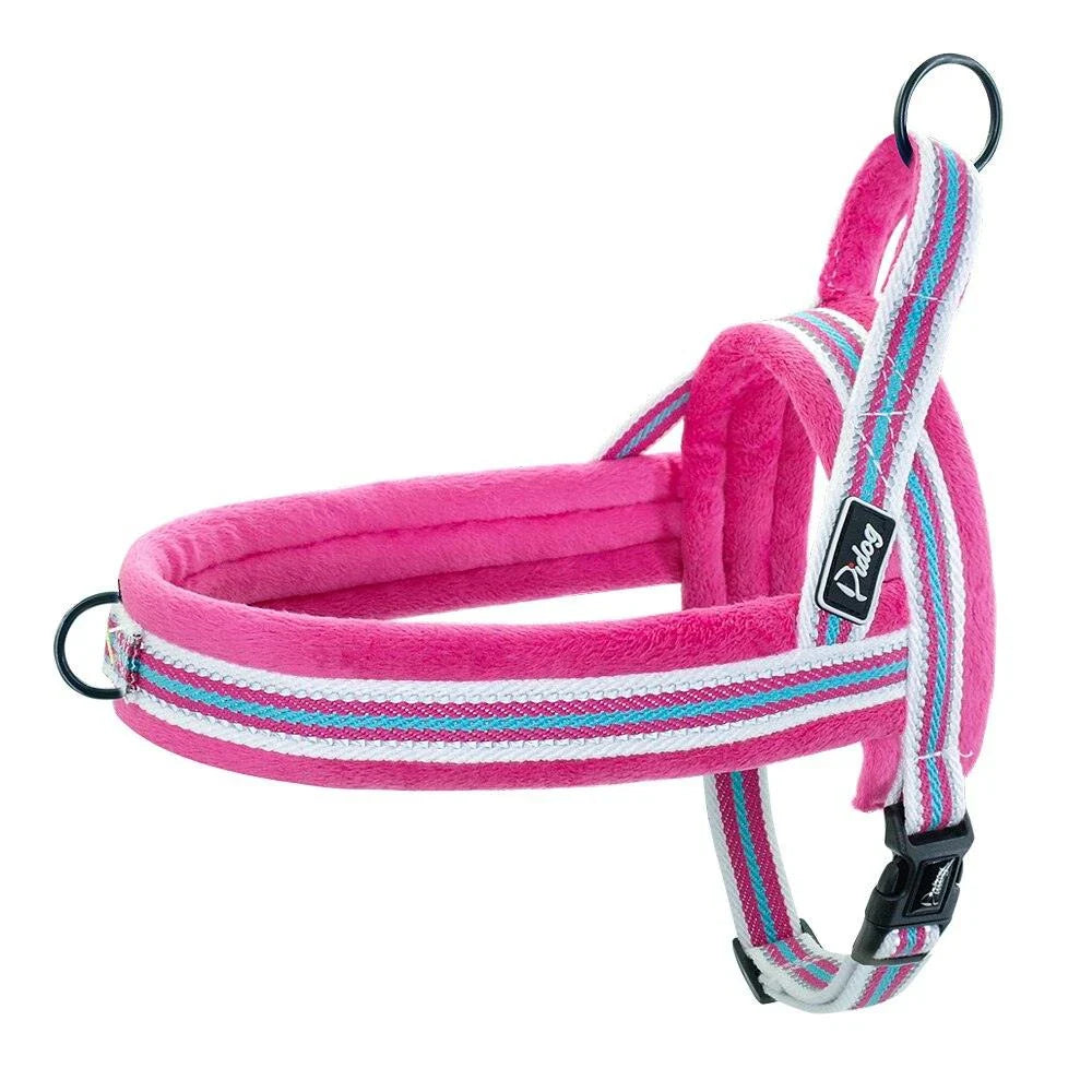 Adjustable Reflective Dog Harness with premium nylon and padded flannel construction for enhanced safety and visibility