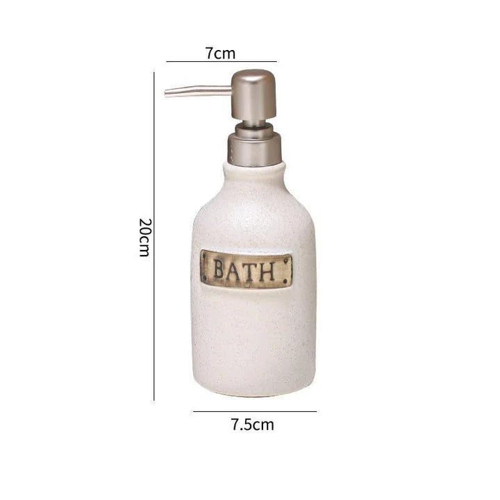 Elegant vintage-style ceramic soap dispenser with 400ml capacity, perfect for bathrooms and kitchens
