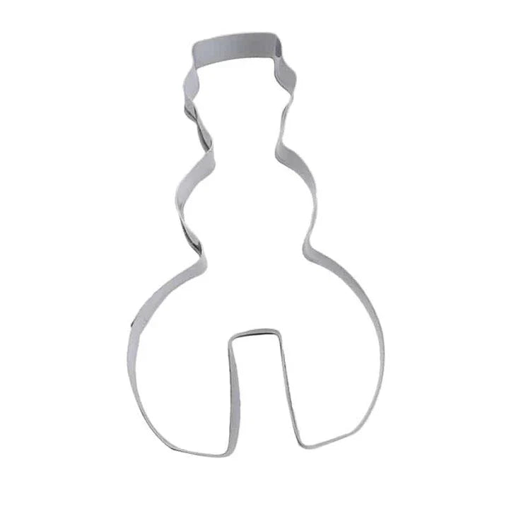 A set of festive, Christmas-themed stainless steel cookie cutters in various shapes including trees, snowflakes, and candy canes