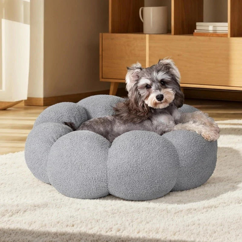 Comforting Flower Cuddler Dog Bed in a charming flower shape, providing a cosy and supportive sleeping spot for medium-sized pets
