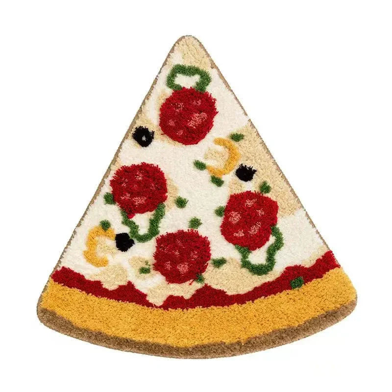 Cosy tufted bath mat with a playful pizza-inspired design for your bathroom