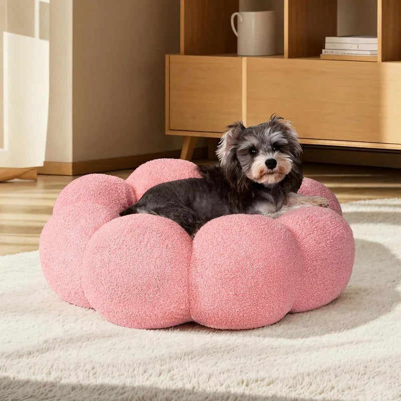 Comforting Flower Cuddler Dog Bed in a charming flower shape, providing a cosy and supportive sleeping spot for medium-sized pets