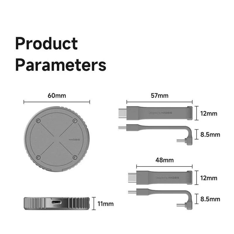 Compact and magnetic M.2 2230 NVMe SSD enclosure with USB-C connectivity and dual power outage protection