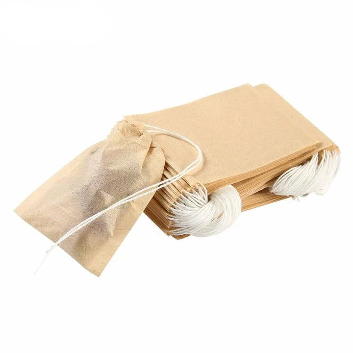 Disposable paper tea bags in various sizes, made with premium non-woven fabric for superior infusion and convenient, on-the-go enjoyment.
