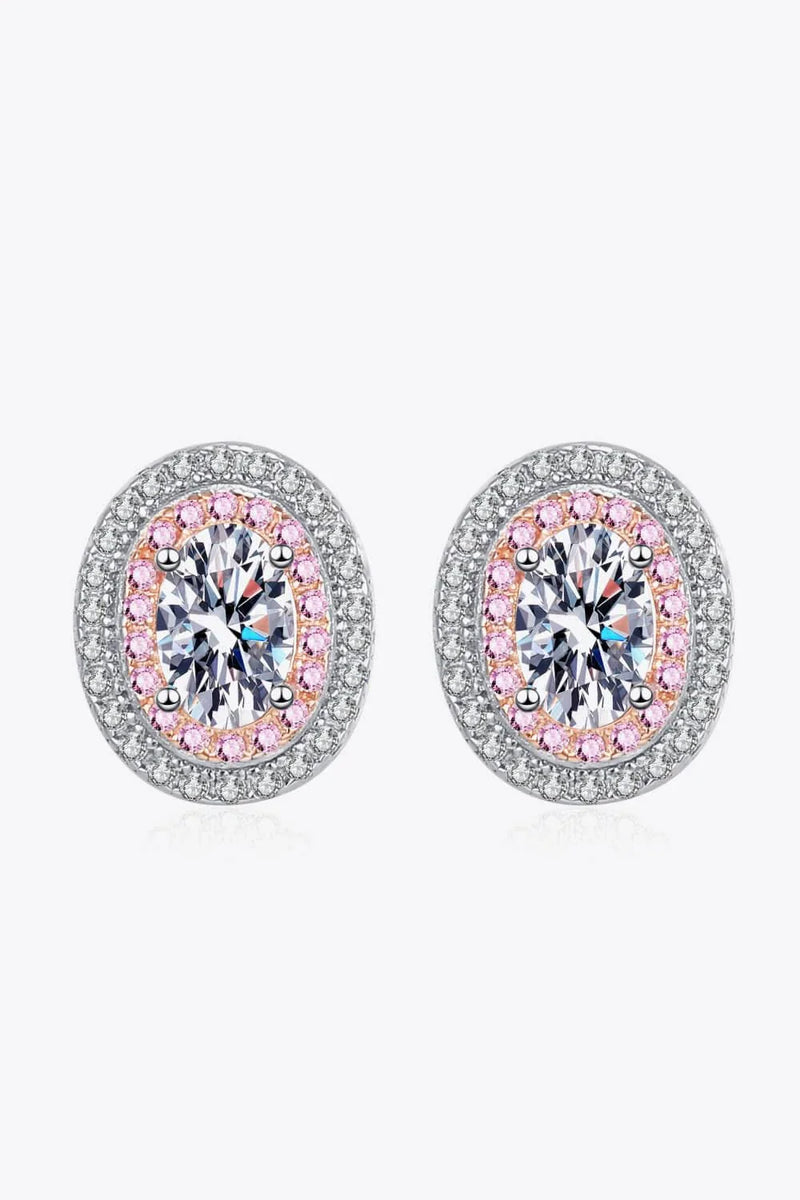 Homeenjoy UK Elegant Moissanite Stone Sterling Silver Stud Earrings