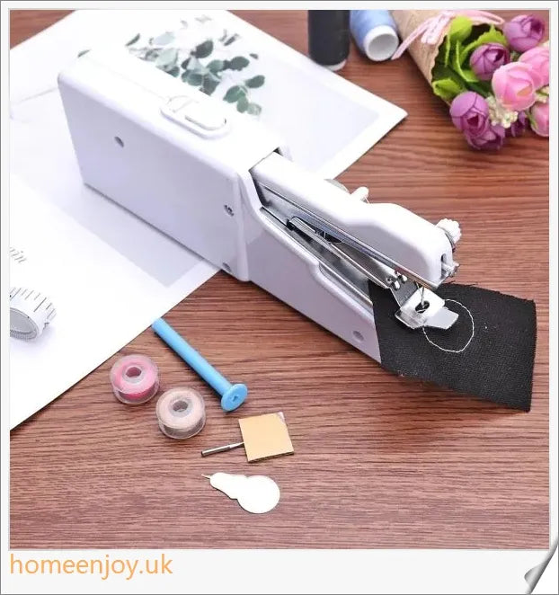 Compact, cordless, and handheld electric sewing machine for hassle-free repairs and crafts