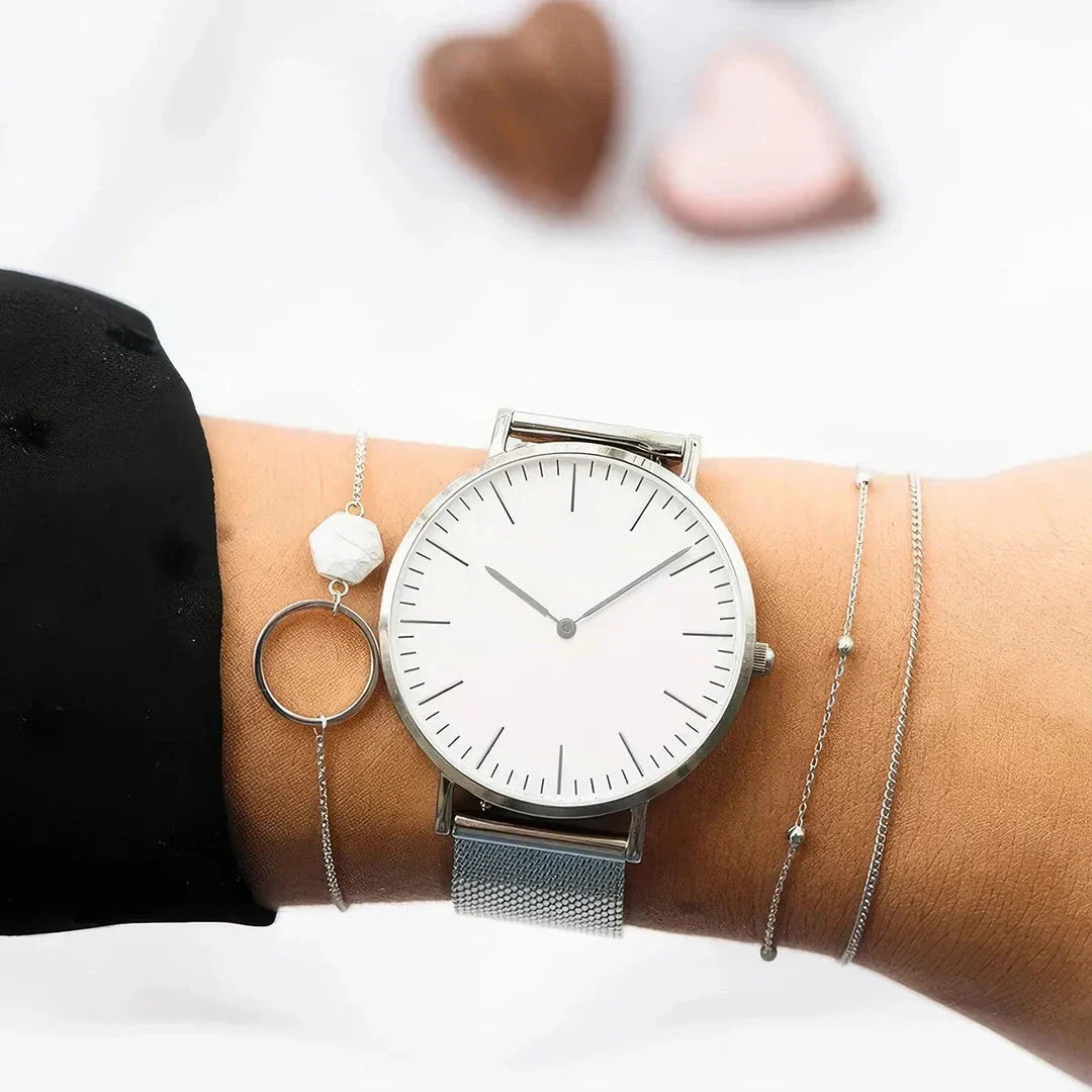 Elegant rose gold women's bracelet watch with a sophisticated and functional design