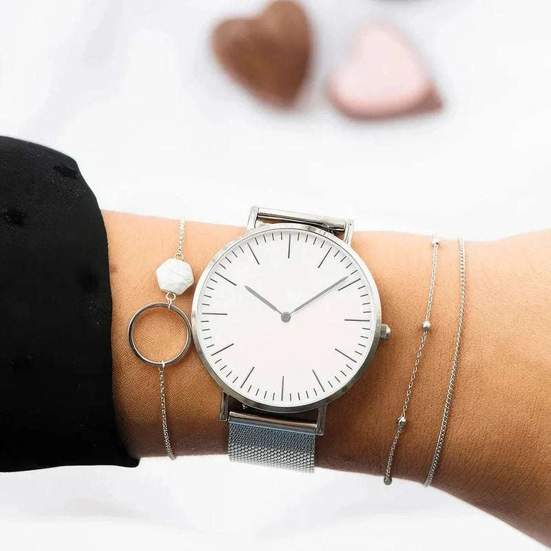 Homeenjoy UK Elegant Rose Gold Women's Bracelet Watch - Exquisite Timepiece