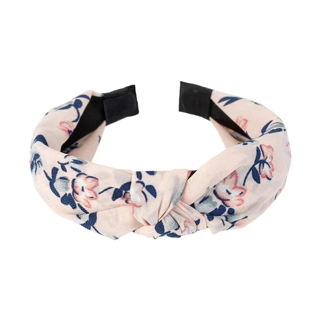 Elegant wide-brimmed fabric hair hoop headband with a stylish Korean-inspired knotting design and a versatile wide-brimmed structure