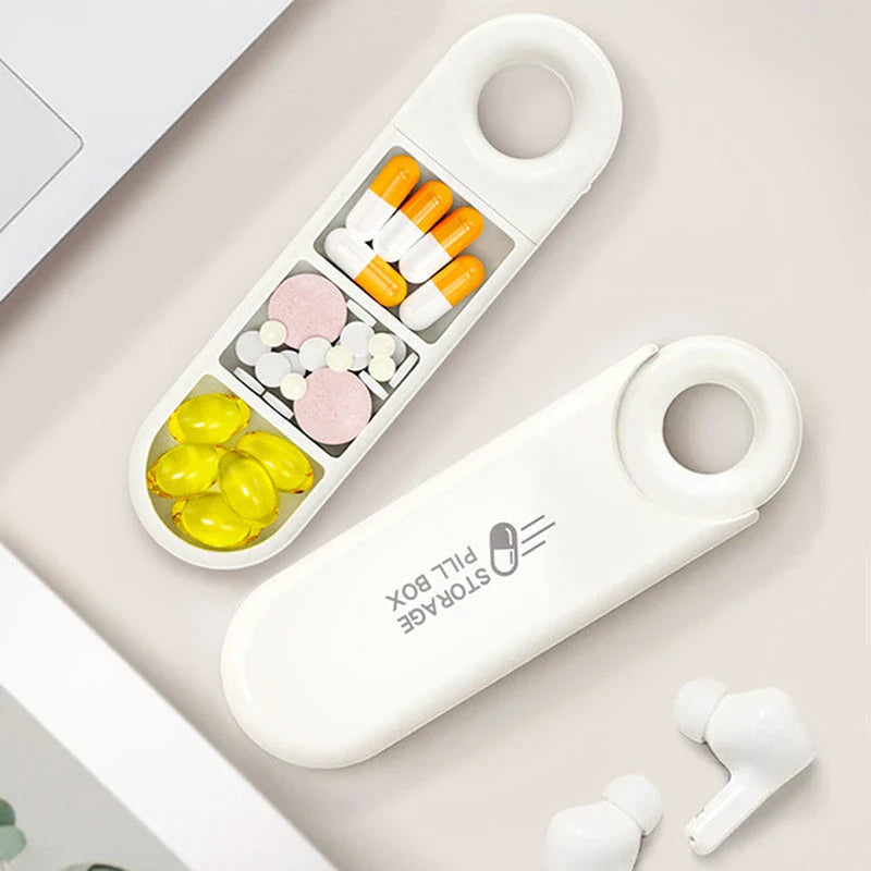 Compact 3-Section Pill Organiser with USB Drive - A sleek and practical solution for managing your daily medication on the go.