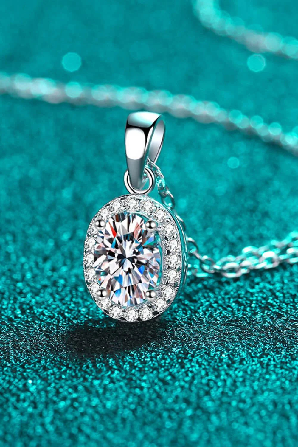 Elegant 1-carat moissanite pendant necklace in 925 sterling silver with minimalist design