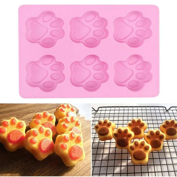 Premium food-grade silicone cat paw shaped baking mould for UK homes and kitchens