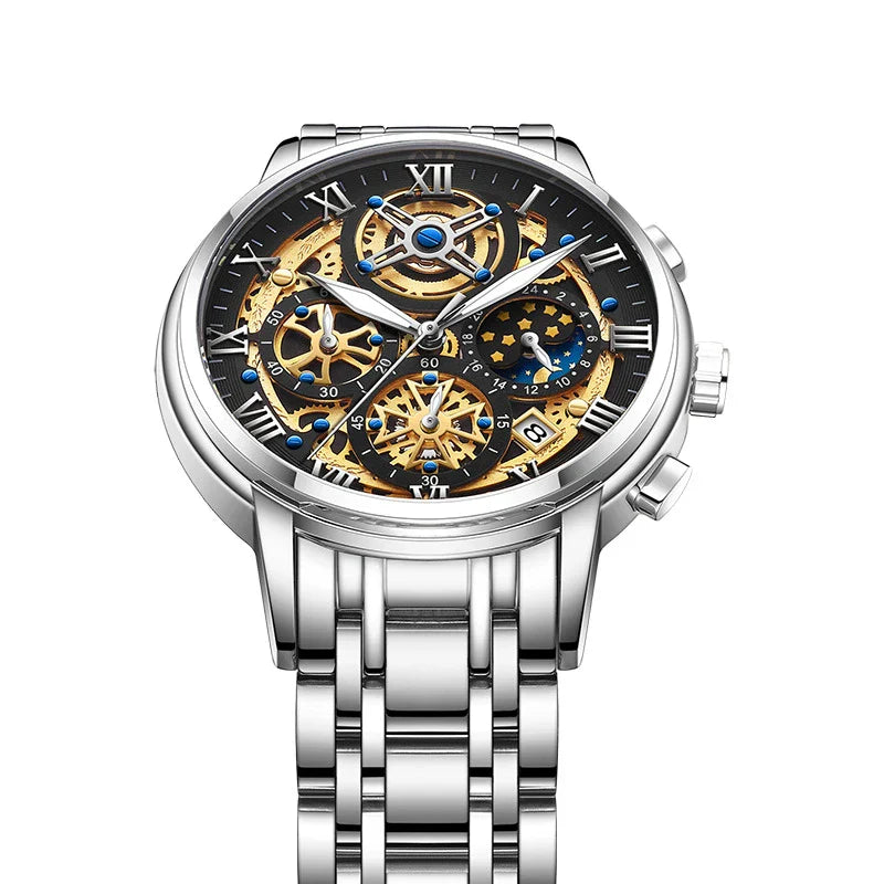 Classic Quartz Multifunction Men's Watch with versatile features and durable stainless steel construction