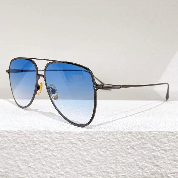 Premium pure titanium frame classic vintage pilot sunglasses with UV400 protection and gold finish