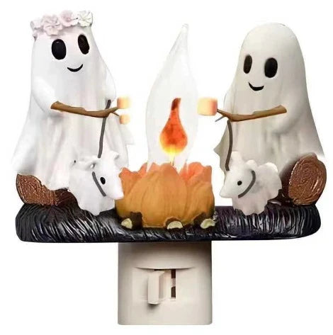 Enchanting resin ghost lantern with mesmerising flickering lights, creating a cosy and captivating ambience