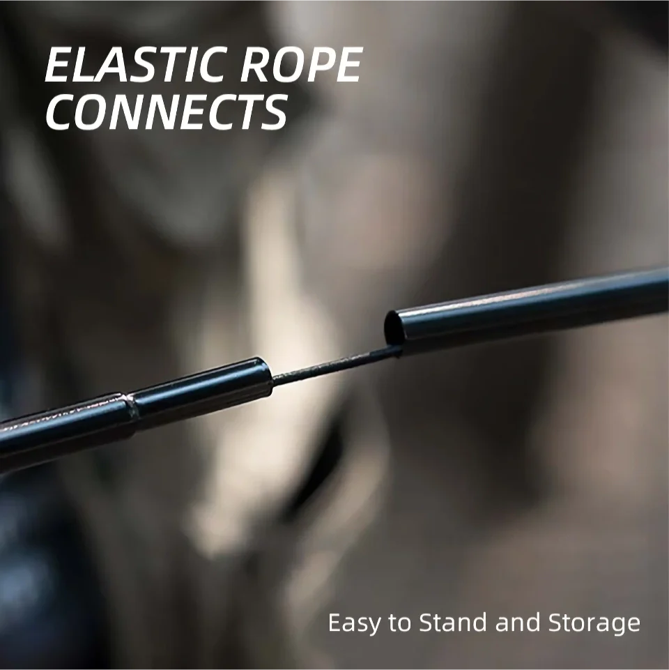 Adjustable camping lantern stand with detachable hangers, made of corrosion-resistant stainless steel and aluminium alloy for stable and elevated lighting.