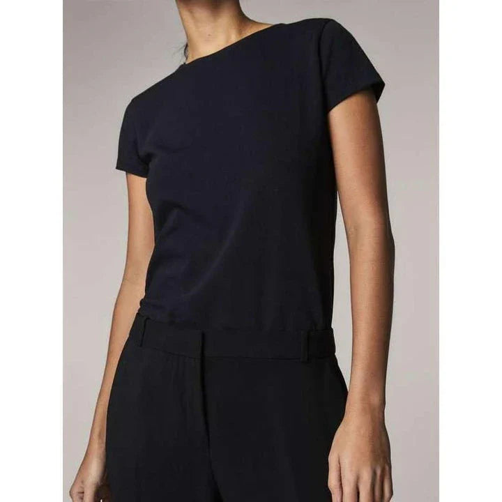 A grey, short-sleeved cotton t-shirt for women, featuring a classic round neckline and a flattering, regular fit.