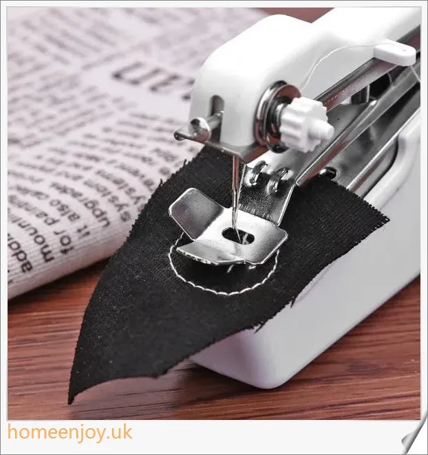 Compact, cordless, and handheld electric sewing machine for hassle-free repairs and crafts