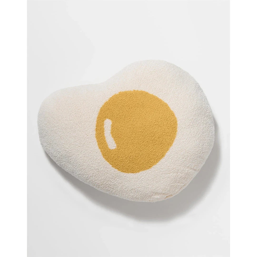 Cosy and charming kawaii fried egg throw pillow with plush microfiber fabric and cotton filling for stylish home decor
