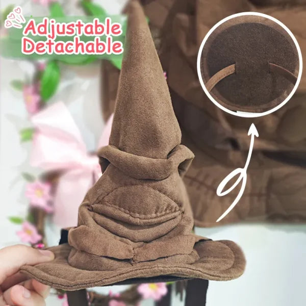 Sortband Halloween Witch Hat Headband in red, green, and brown colours with a unique, handcrafted design