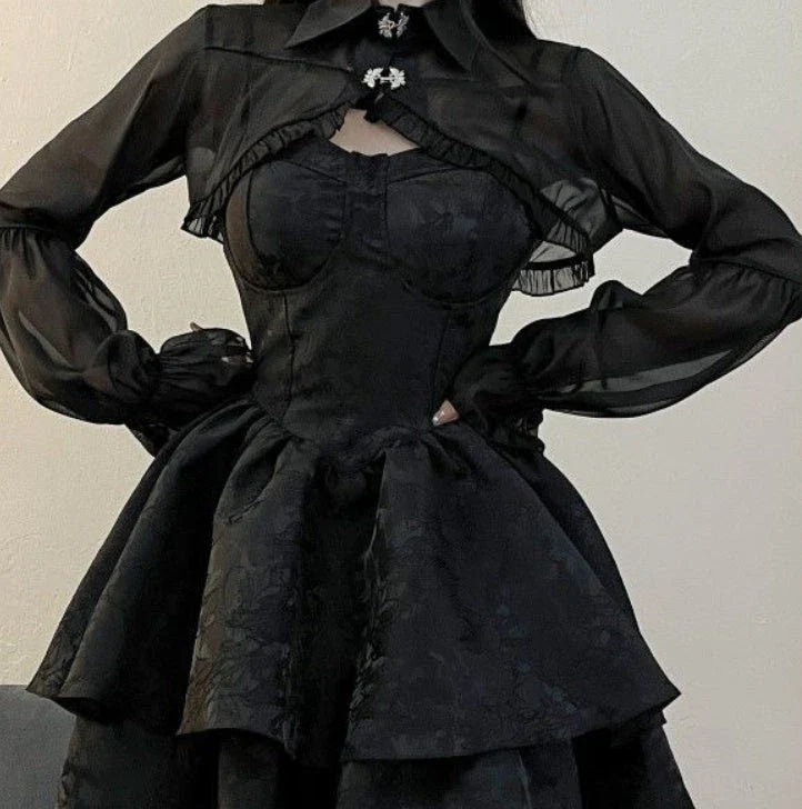 A stylish and elegant women's pettiskirt in a classic black colour, featuring a flowing A-line silhouette and premium polyester construction.