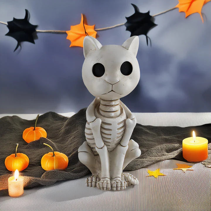 Detailed resin skeleton horse ornament in a spooky Halloween design, perfect for seasonal home decor