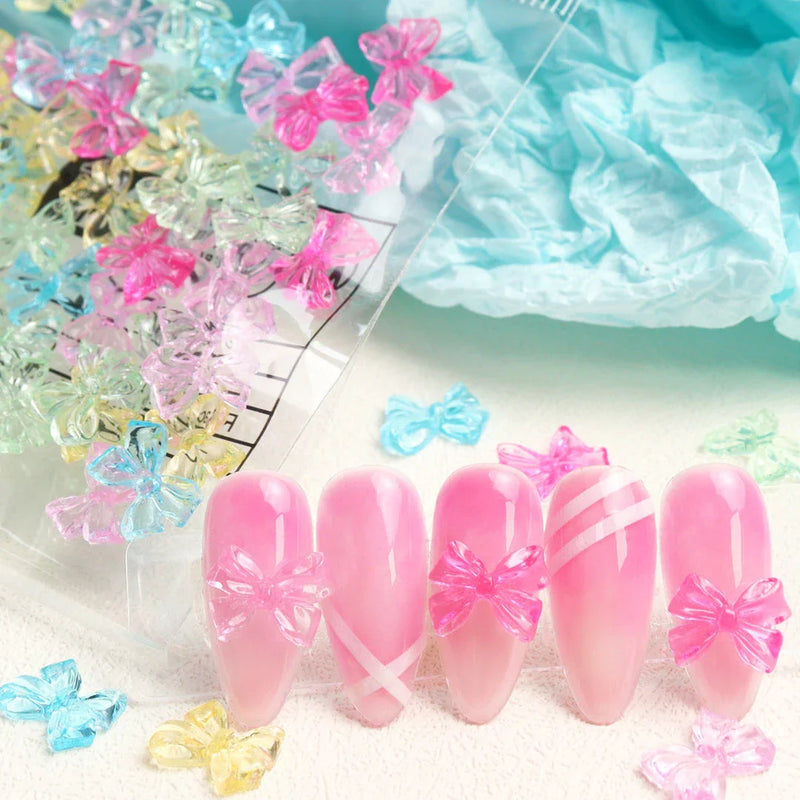 Homeenjoy UK Charming Candy-Coloured Bow Nail Accessories