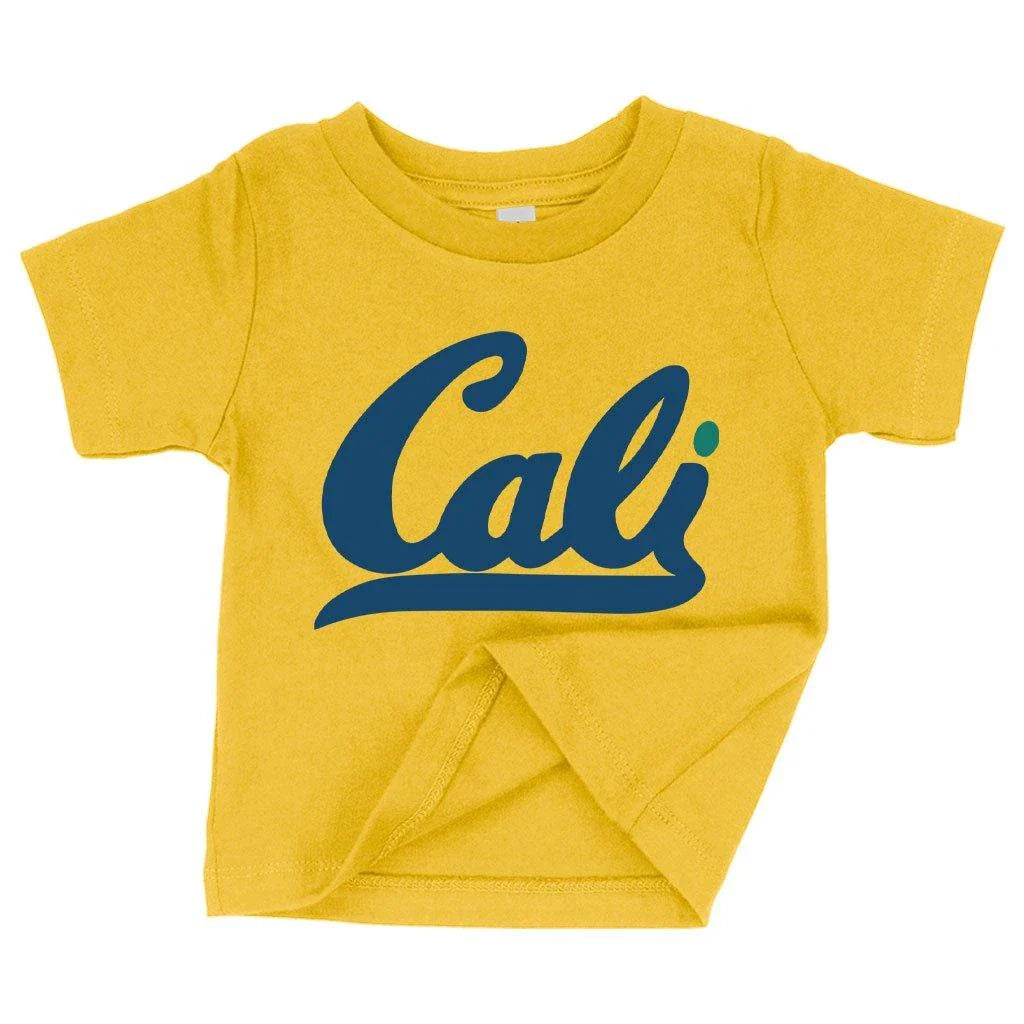Soft blue California-inspired baby t-shirt with flexible fit for newborns up to 24 months