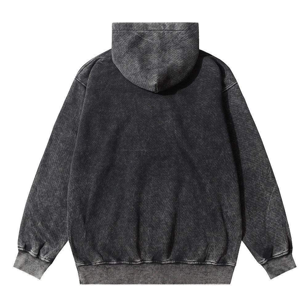 A premium cotton pullover hoodie with an embroidered letter patch in a variety of classic autumn colours