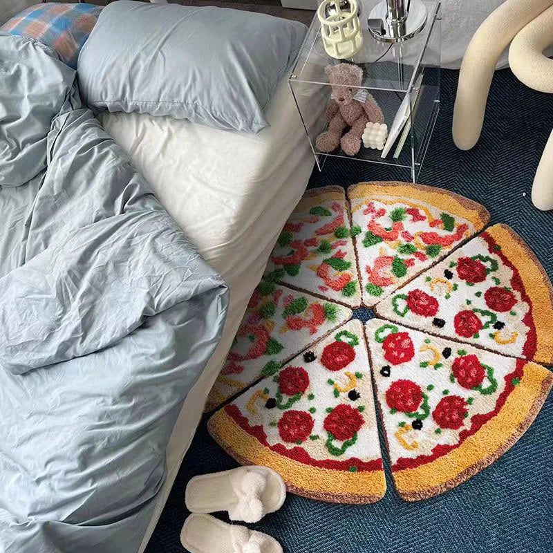 Homeenjoy UK Cosy Tufted Pizza Bath Mat for Your Bathroom Delight